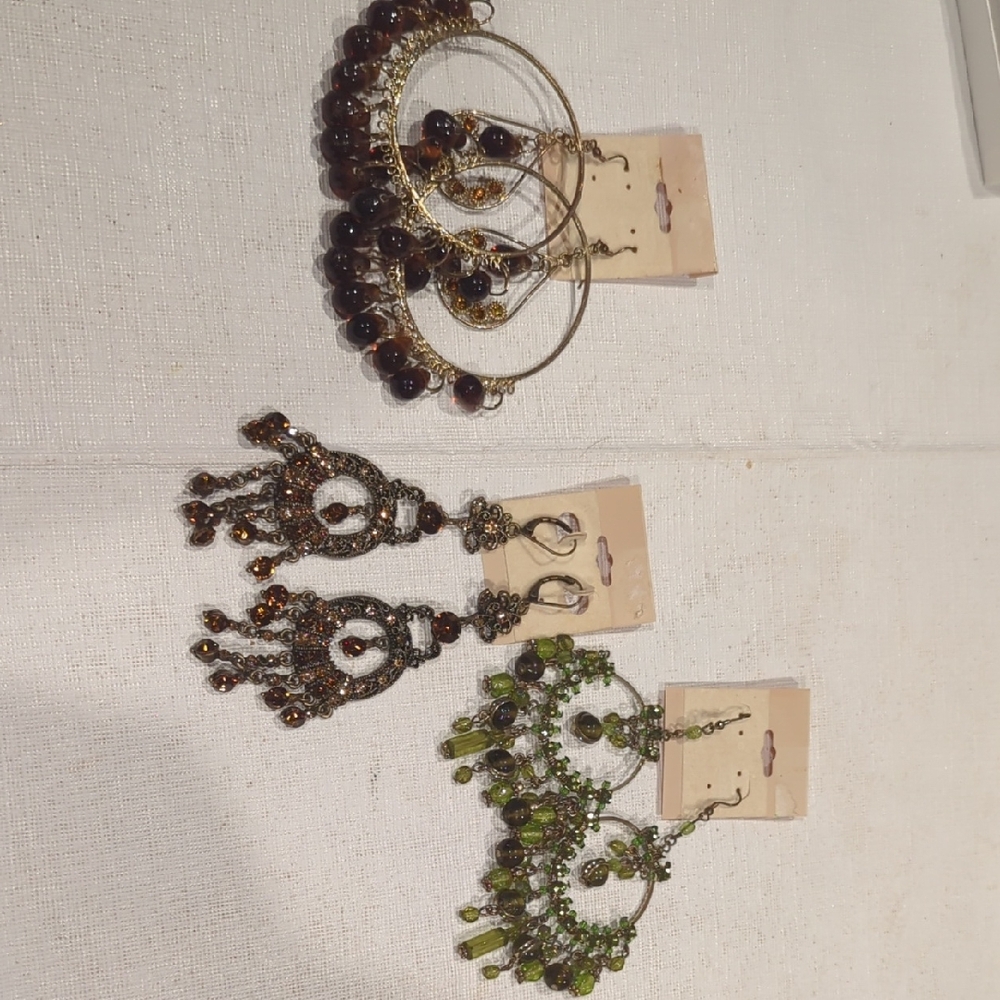 Elegant Brown and Green Beaded Jewelry Set
